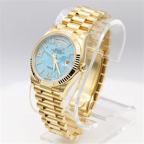 rolex day date gold turquoise|rolex 18 ct yellow gold.